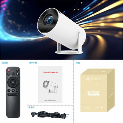 4K Support Smart WiFi6 Mini Projector – 720P Native HD Home Theater