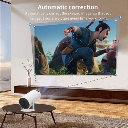 4K Support Smart WiFi6 Mini Projector – 720P Native HD Home Theater