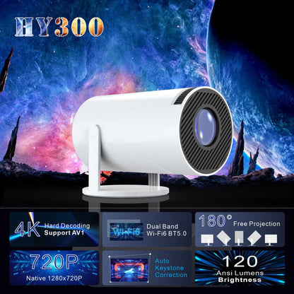 4K Support Smart WiFi6 Mini Projector – 720P Native HD Home Theater